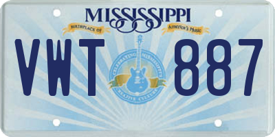 MS license plate VWT887