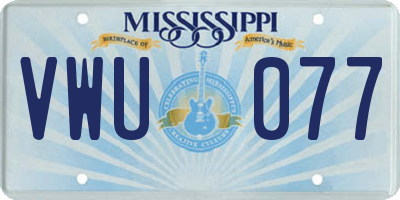 MS license plate VWU077