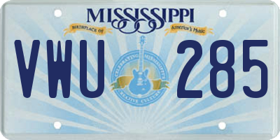 MS license plate VWU285