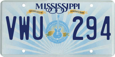 MS license plate VWU294