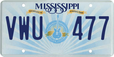 MS license plate VWU477