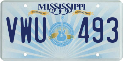 MS license plate VWU493