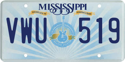 MS license plate VWU519