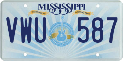 MS license plate VWU587