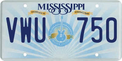 MS license plate VWU750