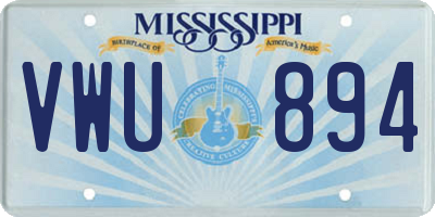 MS license plate VWU894