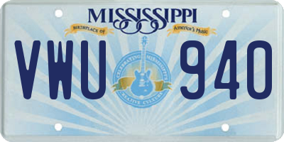 MS license plate VWU940
