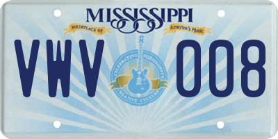 MS license plate VWV008