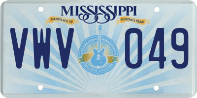 MS license plate VWV049
