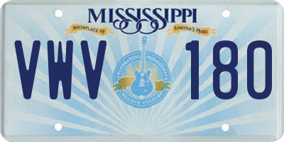 MS license plate VWV180