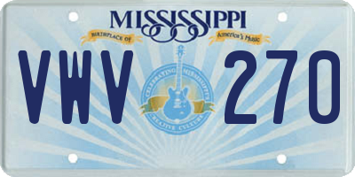 MS license plate VWV270