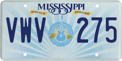MS license plate VWV275