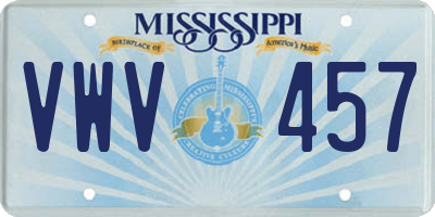 MS license plate VWV457