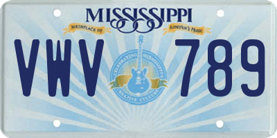 MS license plate VWV789