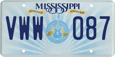 MS license plate VWW087