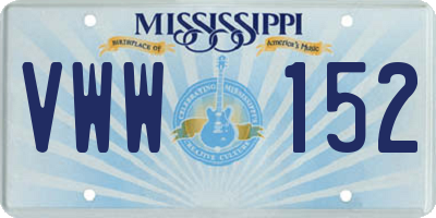 MS license plate VWW152