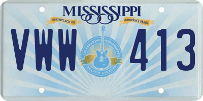 MS license plate VWW413