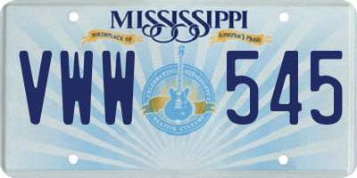 MS license plate VWW545