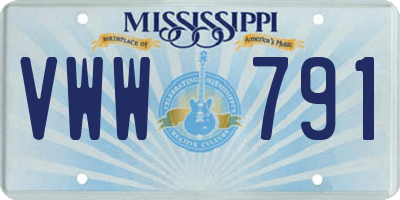 MS license plate VWW791