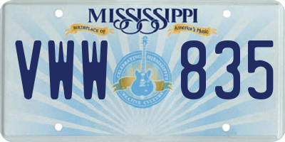 MS license plate VWW835