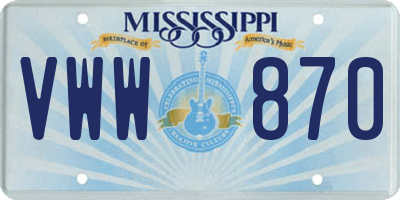 MS license plate VWW870