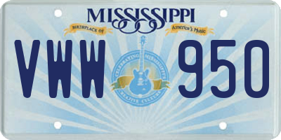 MS license plate VWW950