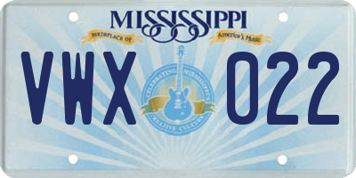 MS license plate VWX022