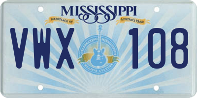 MS license plate VWX108