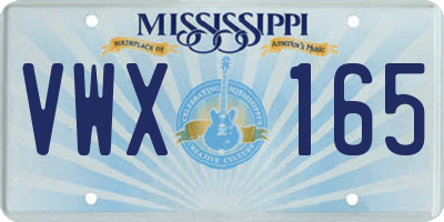 MS license plate VWX165