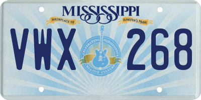 MS license plate VWX268