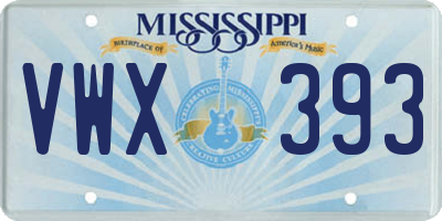 MS license plate VWX393