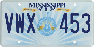 MS license plate VWX453