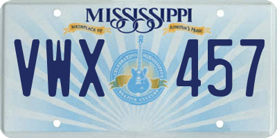 MS license plate VWX457