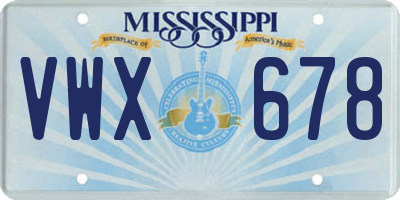 MS license plate VWX678