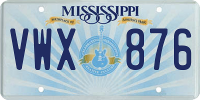 MS license plate VWX876