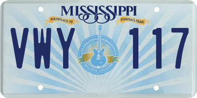 MS license plate VWY117