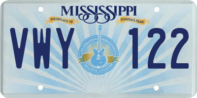 MS license plate VWY122