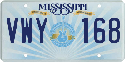 MS license plate VWY168