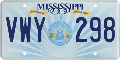 MS license plate VWY298