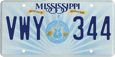 MS license plate VWY344