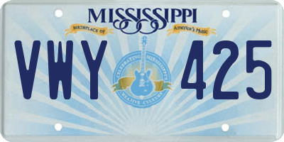 MS license plate VWY425