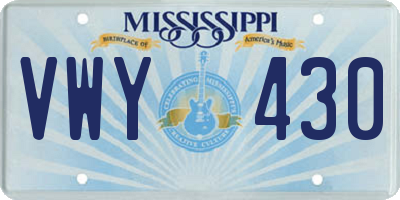 MS license plate VWY430