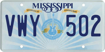 MS license plate VWY502