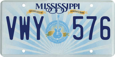 MS license plate VWY576
