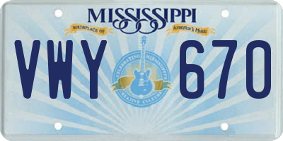 MS license plate VWY670