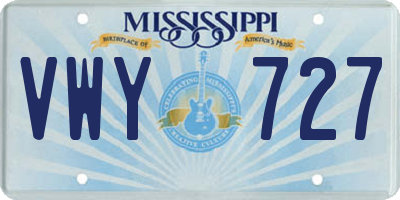 MS license plate VWY727