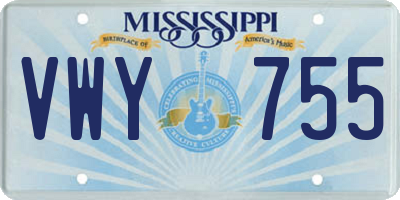 MS license plate VWY755