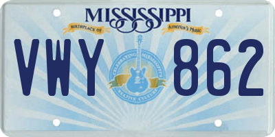 MS license plate VWY862