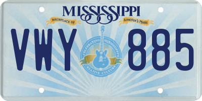 MS license plate VWY885