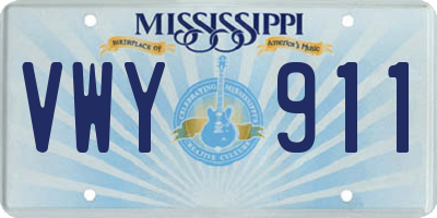 MS license plate VWY911